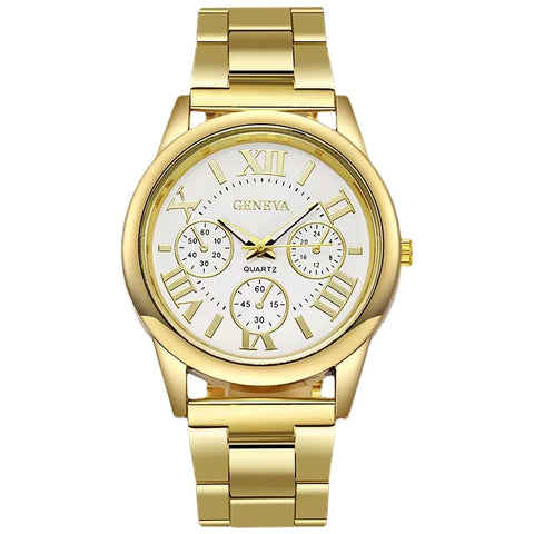 Classic Casual Quartz Watch Men Stainless Steel Dress Wristwatch 3 Eyes Gold Quartz Wristwatches Ladies Clock Часы Женские
