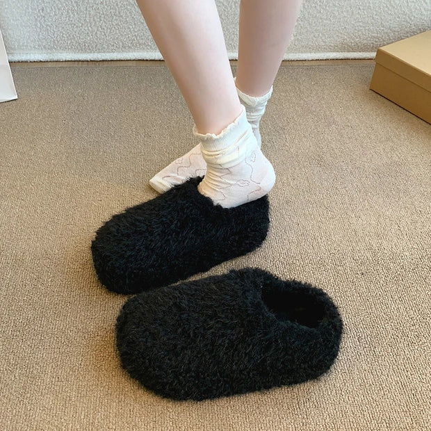 Baotou Hairy Slippers Footwear 2025 Winter Home Lightweight Women Winter Cotton Mopping