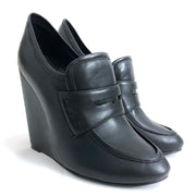 Elegant Wedges Shoes for Women Round Toe High Heel Pumps Comfortable Wedge Heels Footwear Full Black Customized By Aimirlly