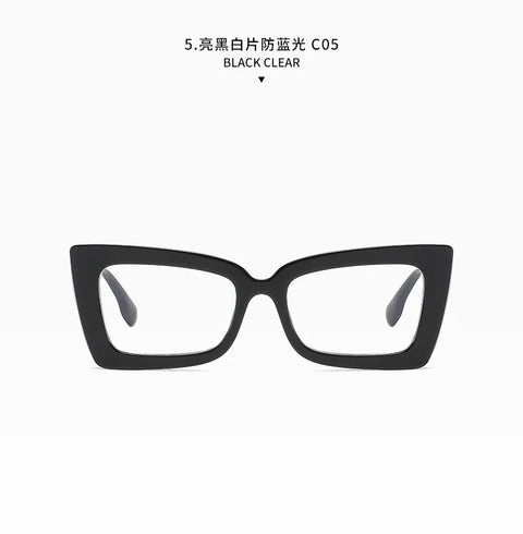 Fashion Big Frame Cat Eye Optical Eyeglasses Men Women Trend Brand Designer Reading Computer Anti Blue Light Eyeglasses Unisex
