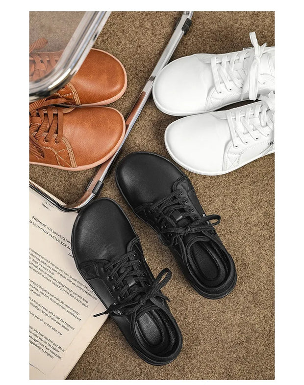 Men's Wide-toe Barefoot Shoes Lightweight Soft-soled Casual Walking Minimalist Breathable Artificial Leather Low-top Sneakers