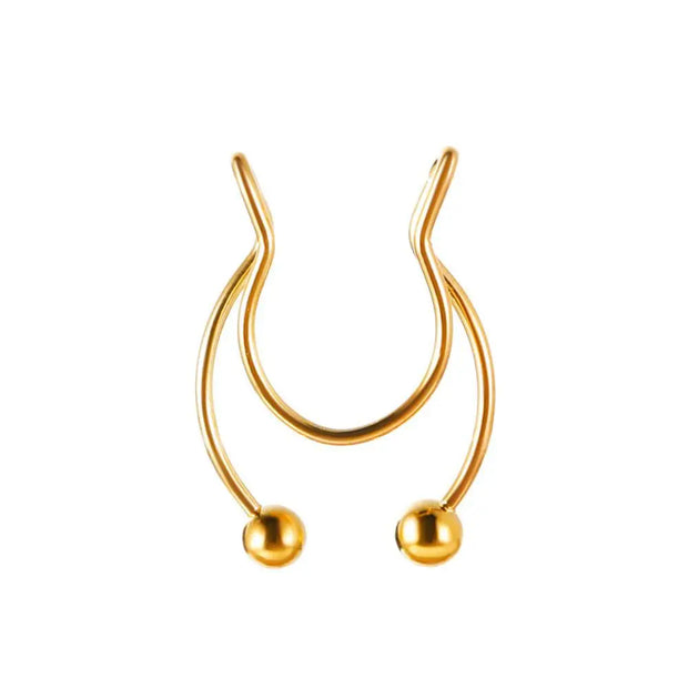 Bull Head And Horn Nose Clip Ring Men Women Fake Septum Piering Body Jewelry Fashion Non Perforation Bat Nose Rings Studs 2025
