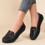 Fashion Wedge Women Flats Genuine Leather Outdoor Shoes Woman Footwear Shoes Women Moccasins Round Toe Chaussure Femme Plus Size