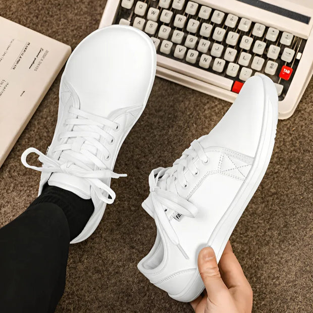 Men's Wide-toe Barefoot Shoes Lightweight Soft-soled Casual Walking Minimalist Breathable Artificial Leather Low-top Sneakers