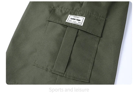 Summer Men's Cargo Shorts 2025 Loose Casual Below Knee Pants Elastic Waist Plus Size Outdoor Jogging Tactical Capri Sweatpants