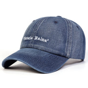 Unisex Pamela Raina Letter Embroidery Wash Baseball Caps Adjustable Casual Hats Spring and Autumn Outdoor Sunscreen Hat