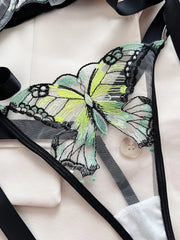 Ellolace Butterfly Lingerie Fancy Lace Delicate Underwear Fairy Embroidery Sheer Exotic Sets Bowknot Bilizna Hot Girl Underwear