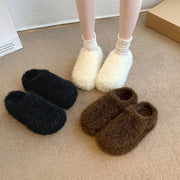 Baotou Hairy Slippers Footwear 2025 Winter Home Lightweight Women Winter Cotton Mopping