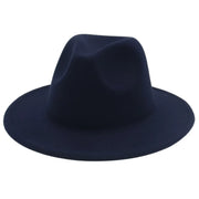 Classic Women Fedora Hats Autumn Winter Gentleman Jazz Felt Hat For Men Retro Church Lady Flat Wide Brim Dress Hat