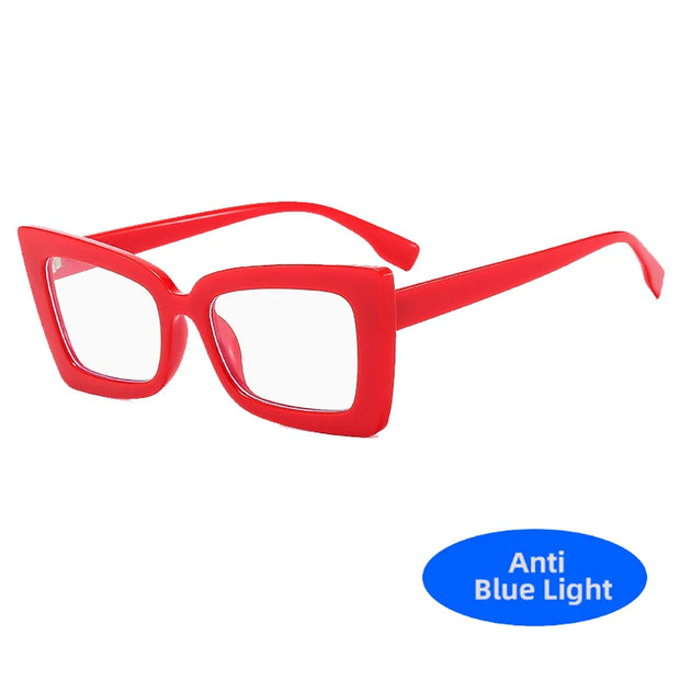 Fashion Big Frame Cat Eye Optical Eyeglasses Men Women Trend Brand Designer Reading Computer Anti Blue Light Eyeglasses Unisex