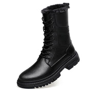British Style Male Walking Footwear Luxury Brand Outdoor Boots High Quality Man Ankle Boots Warm Plush Fur Winter Shoes High Top