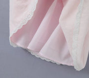2023 Sexy Pink Spliced Embroidery Lace Deep V neck Mini Sling Dress Women Adjust Bow Ribbon Back Backless Party Robe Holiday