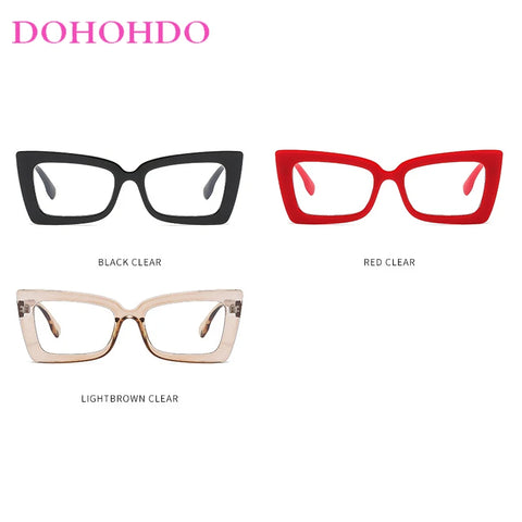 Fashion Big Frame Cat Eye Optical Eyeglasses Men Women Trend Brand Designer Reading Computer Anti Blue Light Eyeglasses Unisex