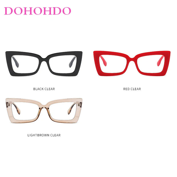 Fashion Big Frame Cat Eye Optical Eyeglasses Men Women Trend Brand Designer Reading Computer Anti Blue Light Eyeglasses Unisex