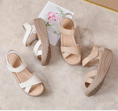Women Sandals Wedge Heels Sandals Summer Shoes For Women Elegant Heeled Sandalias Mujer Summer Footwear Female Wedges Shoes New