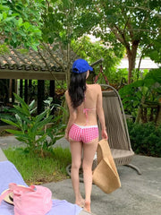 Sexy Two-Piece Bikini Swimwear Women's Korean Style Hot Spring Suit Small Chest Gathered Baseini Thermal Spa Swimsuit