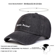 Unisex Pamela Raina Letter Embroidery Wash Baseball Caps Adjustable Casual Hats Spring and Autumn Outdoor Sunscreen Hat