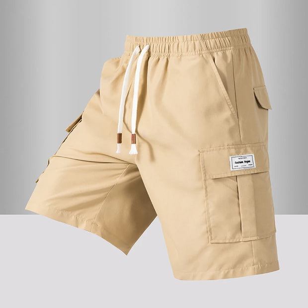 Summer Men's Cargo Shorts 2025 Loose Casual Below Knee Pants Elastic Waist Plus Size Outdoor Jogging Tactical Capri Sweatpants