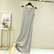 Cool Thin Summer Sleepwear For Women Outfit Night Shirt Sleeveless Long Dress Sexy Cotton Nightgowns Female Vest Nightdress