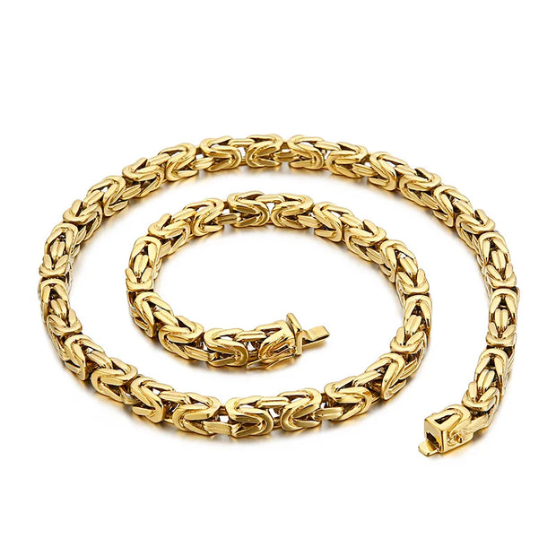 8mm Singular Byzantine Chain Bracelet & Necklace - Stainless Steel 316L - KB170399-KJX