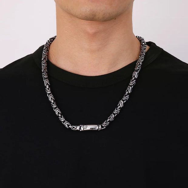 8mm Singular Byzantine Chain Bracelet & Necklace - Stainless Steel 316L - KB170399-KJX