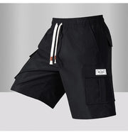 Summer Men's Cargo Shorts 2025 Loose Casual Below Knee Pants Elastic Waist Plus Size Outdoor Jogging Tactical Capri Sweatpants