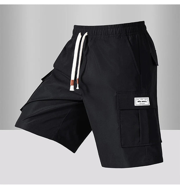 Summer Men's Cargo Shorts 2025 Loose Casual Below Knee Pants Elastic Waist Plus Size Outdoor Jogging Tactical Capri Sweatpants