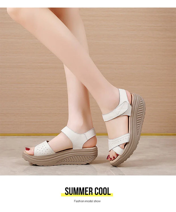 Women Sandals Wedge Heels Sandals Summer Shoes For Women Elegant Heeled Sandalias Mujer Summer Footwear Female Wedges Shoes New