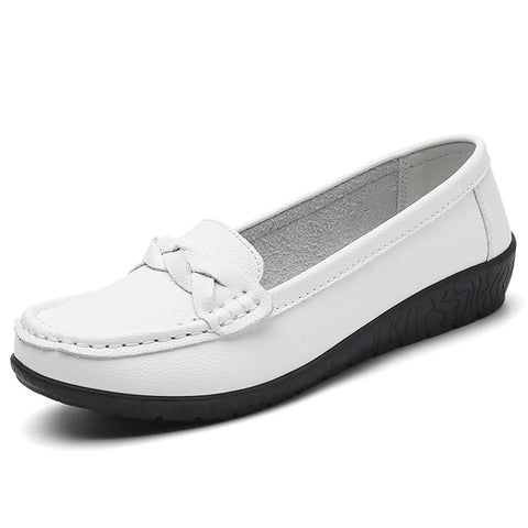 Woman Shoes 2025 New Soft Leather Flat Shoes Women's Loafers Flats Casual Shoes Women Footwear Female White Zapatos De Mujer