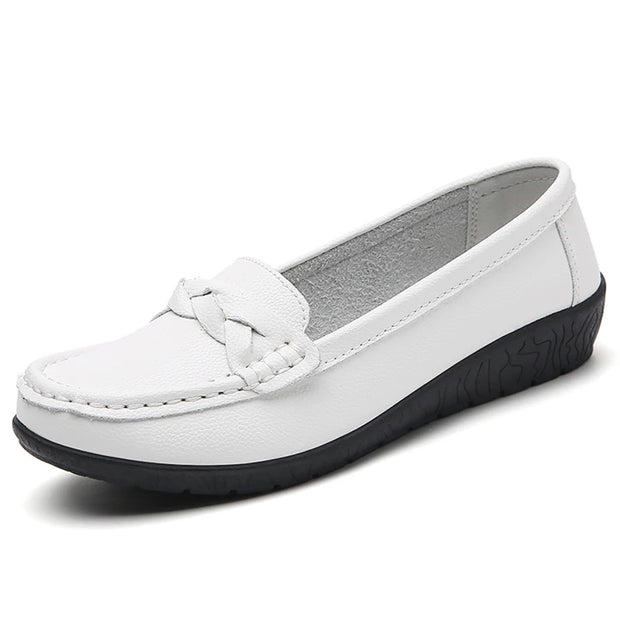 Woman Shoes 2025 New Soft Leather Flat Shoes Women's Loafers Flats Casual Shoes Women Footwear Female White Zapatos De Mujer