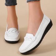 Fashion Wedge Women Flats Genuine Leather Outdoor Shoes Woman Footwear Shoes Women Moccasins Round Toe Chaussure Femme Plus Size