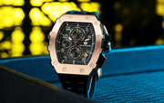 TSAR BOMBA Watch for Men Top Brand Luxury Waterproof Quartz Wristwatch Tonneau Clock Gift Chronograph Rectangle Mens Watch