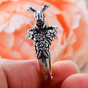 New Style Sweet Rabbit & Flower Retro Thai Silver Ladies Party Rings Wholesale Price For Women Birthday Gifts Never Fade
