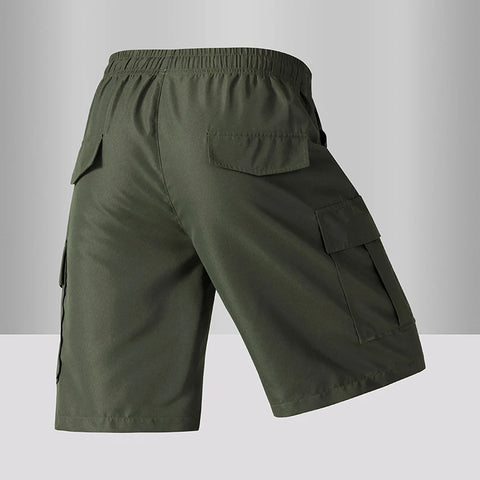 Summer Men's Cargo Shorts 2025 Loose Casual Below Knee Pants Elastic Waist Plus Size Outdoor Jogging Tactical Capri Sweatpants