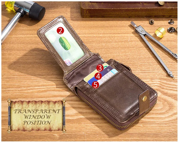 BULLCAPTAIN Brand Men's Wallet Genuine Leather Purse Male Rfid Wallet Multifunction Storage Bag Coin Purse Wallet's Card Bags