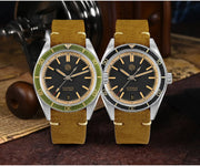 San Martin 39.5mm Men Dive Watch Vintage Distressed Effect NH35 Automatic Mechanical Watch Waterproof 200m C3 Lume SN0116 Reloj