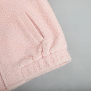 TARUXY Pink Short Fur Jacket Coat For Women Autumn Winter Casual Stand Collar Pocket Loose Fashion Long Sleeve Jacket Top Female