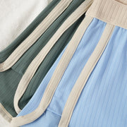 2 PCS/SET Men's Boxer Shorts Underwear  Man Underpants Sexy Panties Striped Homme U Convex Shorts Lingerie Male Boxers