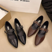 2025 New Pointed Toe Fashion Women Shoes Spring Autumn Elegant Party Daily Low Heels Pump Footwear Women Minimalist Flats Shoes