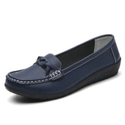 Fashion Wedge Women Flats Genuine Leather Outdoor Shoes Woman Footwear Shoes Women Moccasins Round Toe Chaussure Femme Plus Size