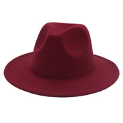 Classic Women Fedora Hats Autumn Winter Gentleman Jazz Felt Hat For Men Retro Church Lady Flat Wide Brim Dress Hat