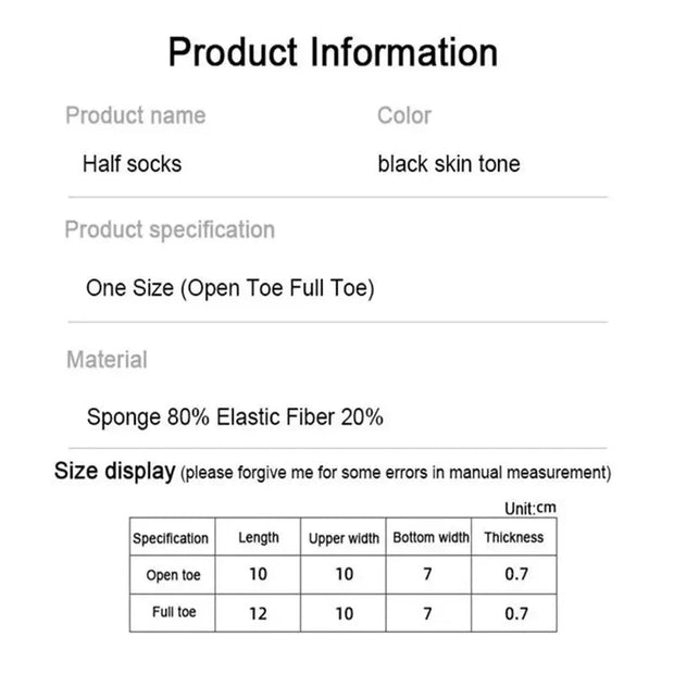1 pair Five toes forefoot pads women's high heels wear half socks comfortable lace invisible socks foot pain care products