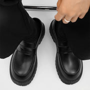 2025 Fashion New Men's Workwear Casual Big Toe Leather Shoes Niche Low Top Thick Sole Height Increasing Set Foot Men's Shoes