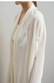 AMII Minimalist Women's Wool Cardigan 2025 Autumn New Gentle French Pearls Plume Tops Drop Sleeves Knitted Sweater 12541113