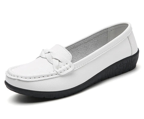 Woman Shoes 2025 New Soft Leather Flat Shoes Women's Loafers Flats Casual Shoes Women Footwear Female White Zapatos De Mujer