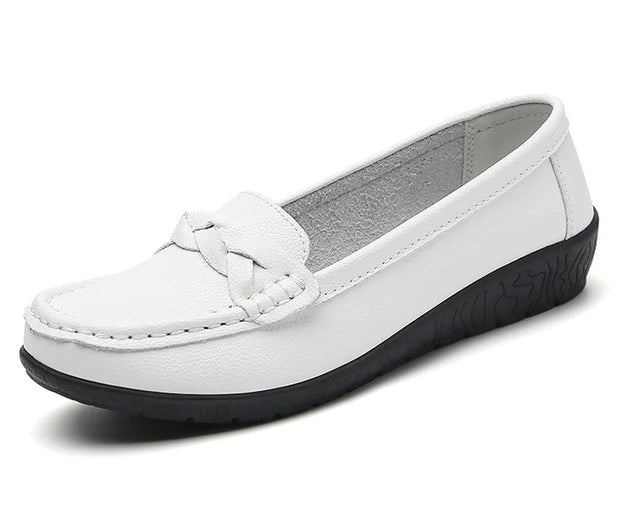 Woman Shoes 2025 New Soft Leather Flat Shoes Women's Loafers Flats Casual Shoes Women Footwear Female White Zapatos De Mujer
