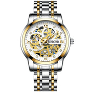 BINBOND Business New Automatic Non-Mechanical Quartz Watches 30M Waterproof Luminous Tourbillon Trendy Hollow Design Men Watches