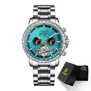 2025 Year Month Sunday Multi-functional Mechanical Watch GLENAW Watch Diamond Circle Stainless Steel Waterproof Luminous Watches