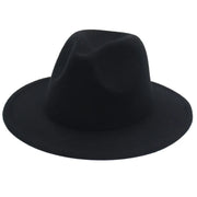 Classic Women Fedora Hats Autumn Winter Gentleman Jazz Felt Hat For Men Retro Church Lady Flat Wide Brim Dress Hat