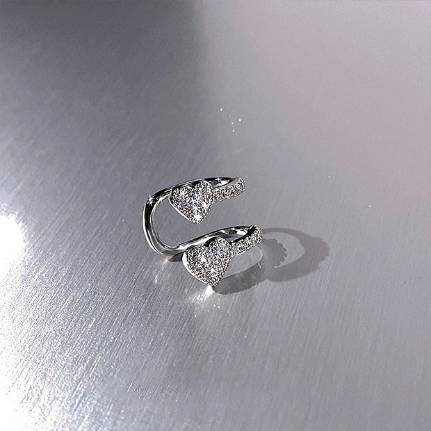 Shiny Silver Color Crystal Cross Star Tassel Ear Clip for Women Trendy Rhinestone Long Fake Cartilage Piercing Ear Cuff Jewelry